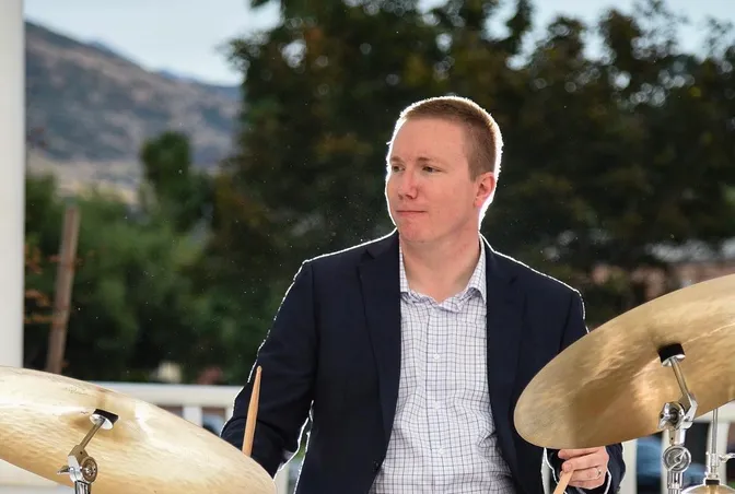 Matt Tippetts playing drums